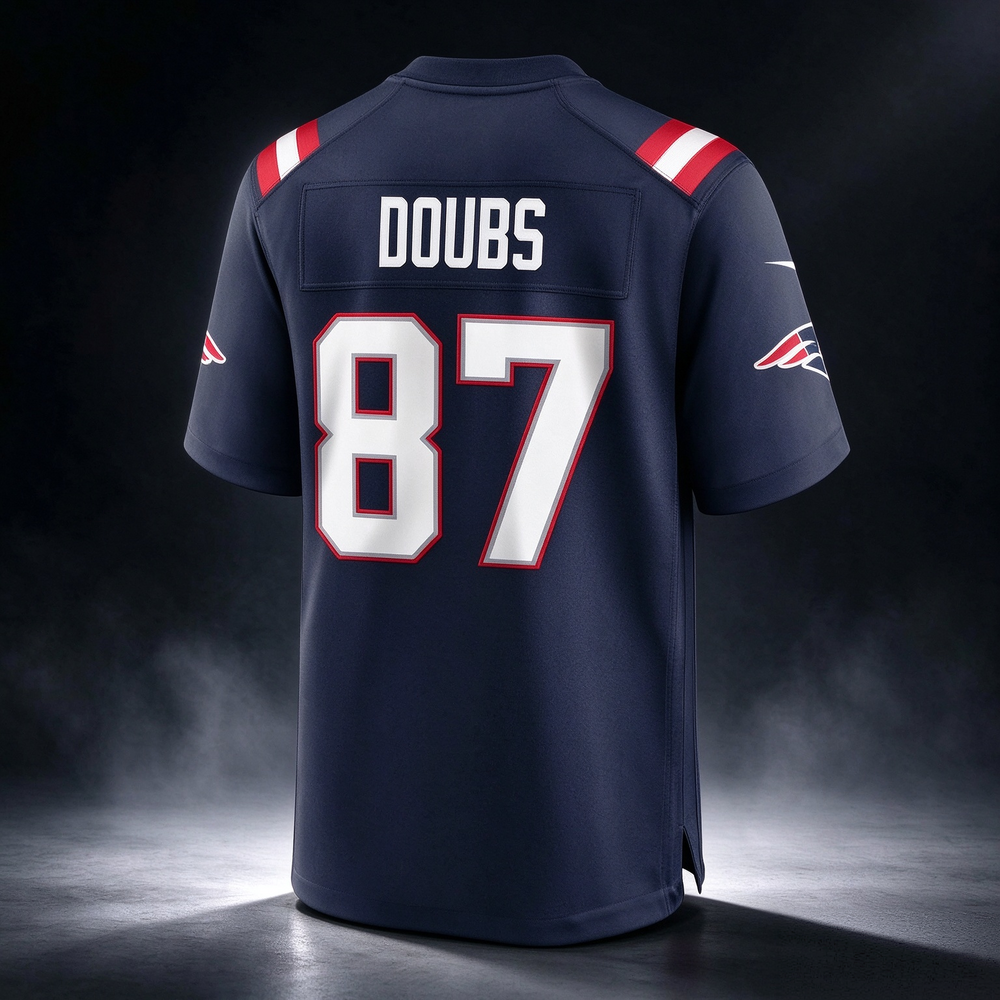 NE.Patriots #87 Romeo Doubs Navy Game Football Jersey Marou