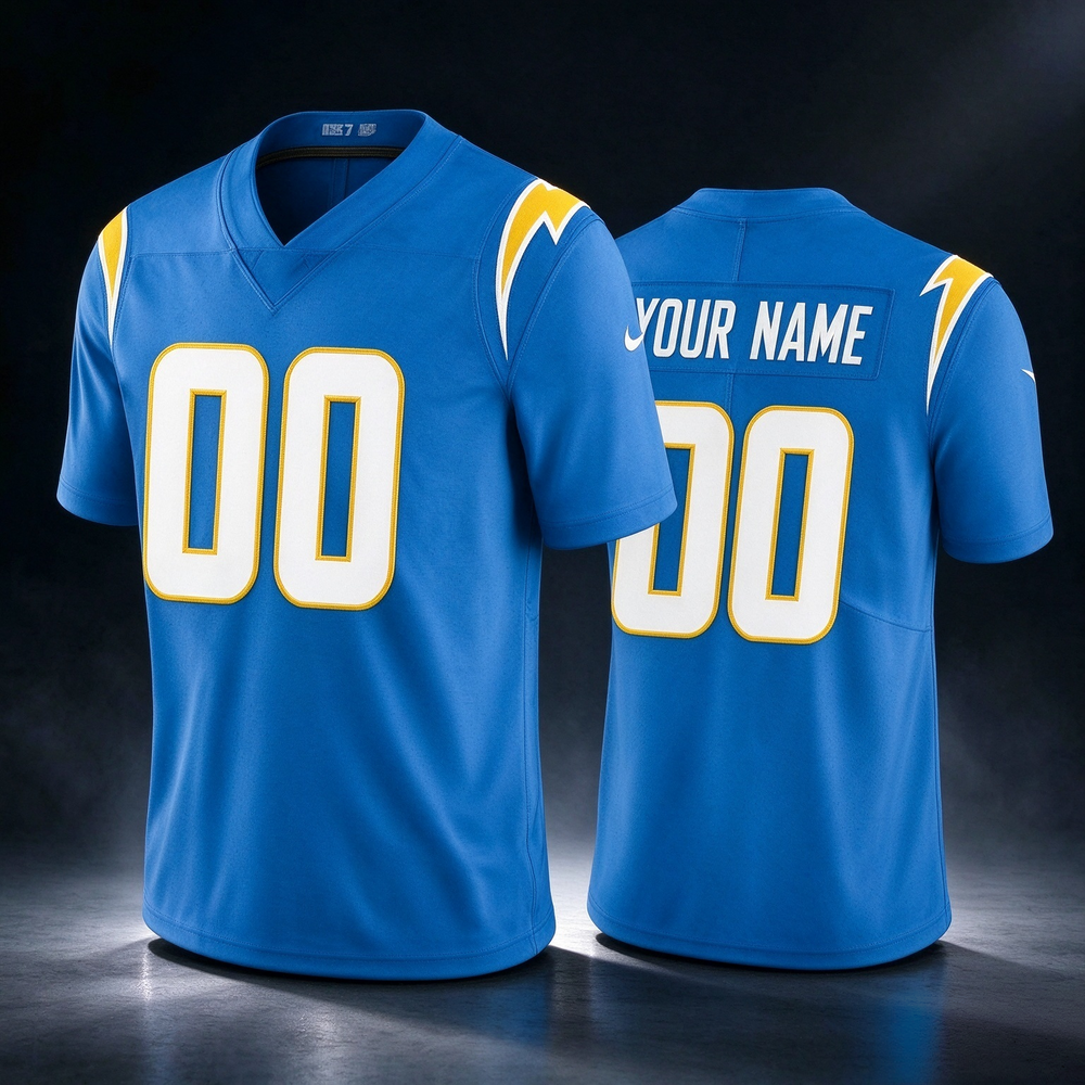 Custom LA.Chargers Electric 2020 New Blue Vapor Untouchable Stitched Limited Football Jersey Marou