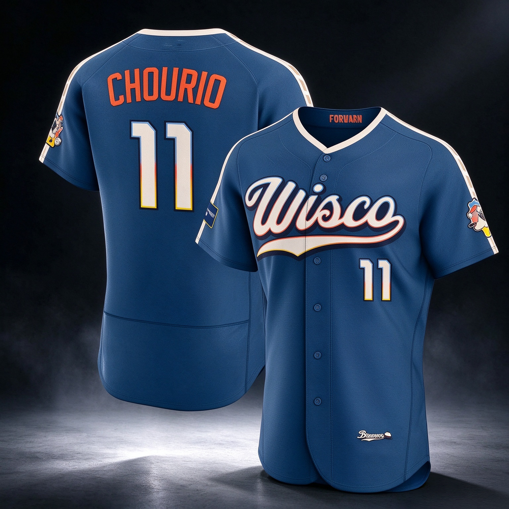 Milwaukee Brewers #11 Jackson Chourio Mineral Blue 2026 City Connect Authentic Sponsor Patch Baseball Jersey