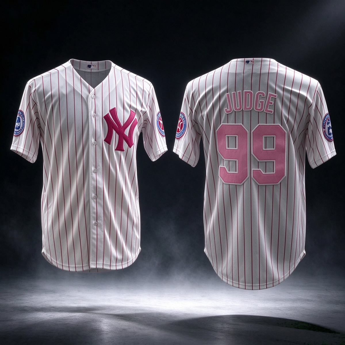 New York Yankees #99 Aaron Judge Pink With Patch Limited Stitched Baseball Jersey