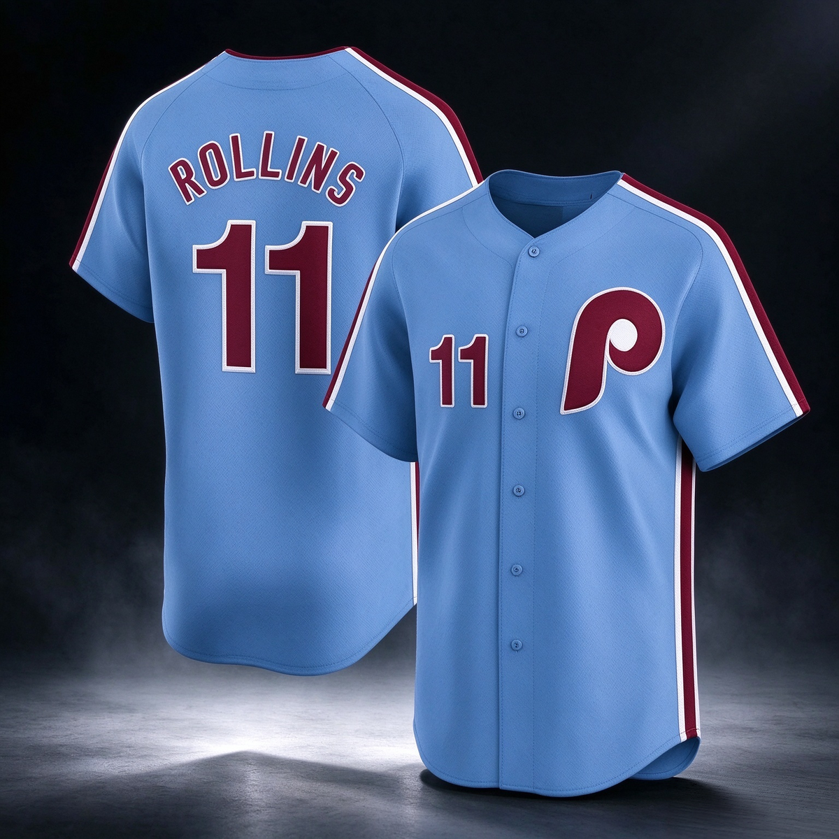 Philadelphia Phillies #11 Jimmy Rollins Light Blue Alternate Limited Stitched Baseball Jersey