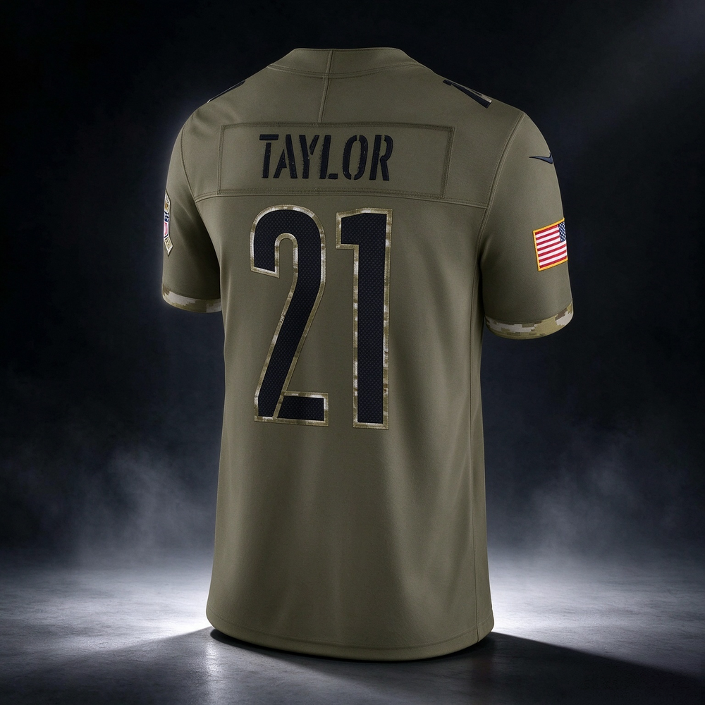 W.Commanders #21 Sean Taylor Olive 2022 Salute To Service Retired Player Limited Jersey Stitched American Football