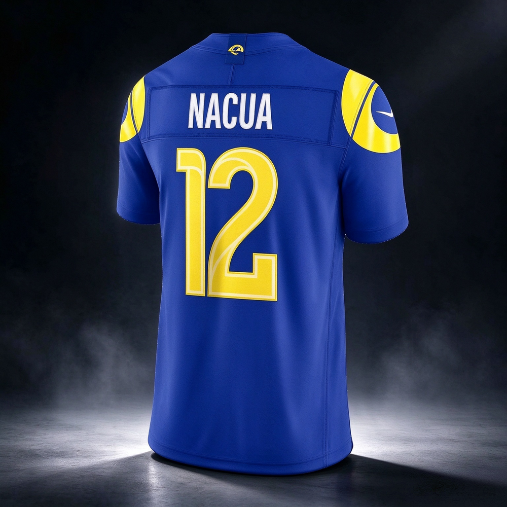 LA.Rams #12 Puka Nacua Royal Vapor F.U.S.E. Sewn Down Limited Stitched Football American Jersey