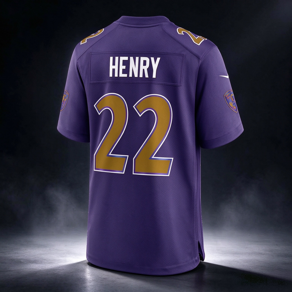B.Ravens #22 Derrick Henry Purple Alternate Game Stitched Football American Jersey