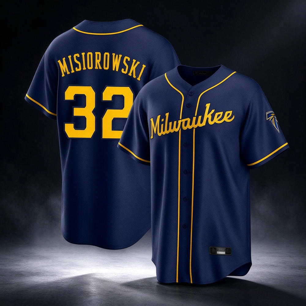 Milwaukee Brewers #32 Jacob Misiorowski Navy Stitched Baseball Jerseys