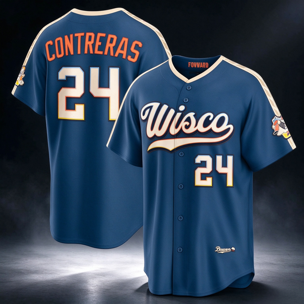 Milwaukee Brewers #24 William Contreras Mineral Blue 2026 City Connect Stadium Baseball Jersey