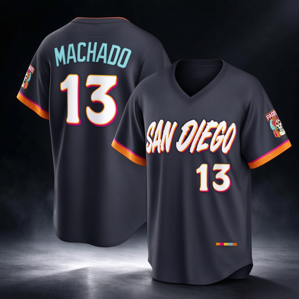 San Diego Padres #13 Manny Machado Obsidian 2026 City Connect Stadium Baseball Jersey