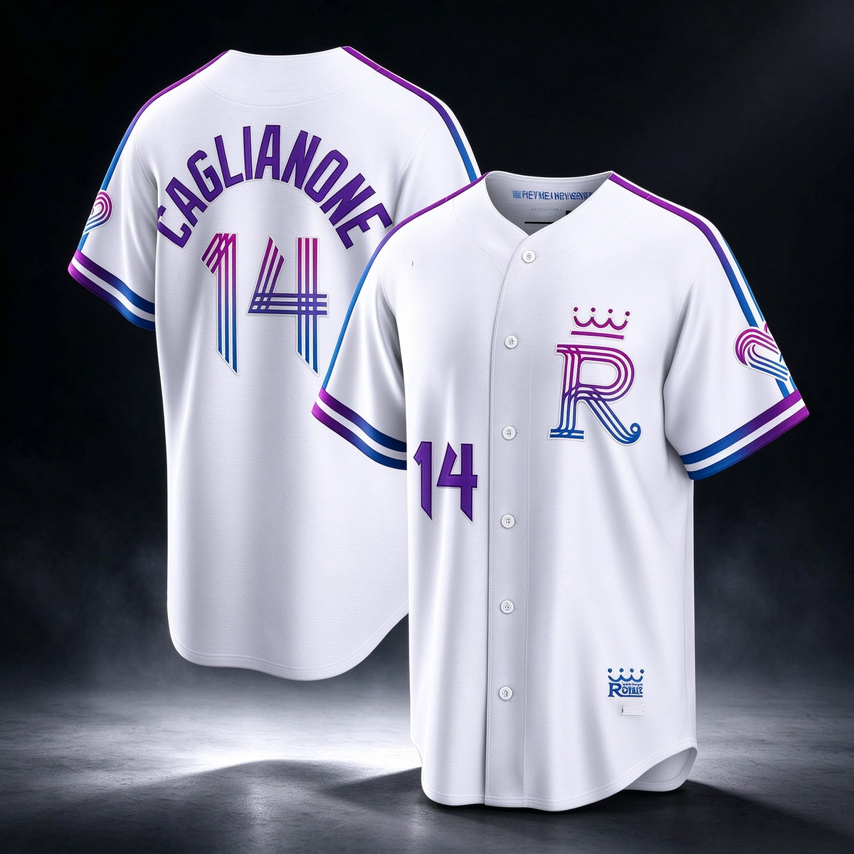 Kansas City Royals #14 Jac Caglianone White 2026 City Connect Stadium Baseball Jersey