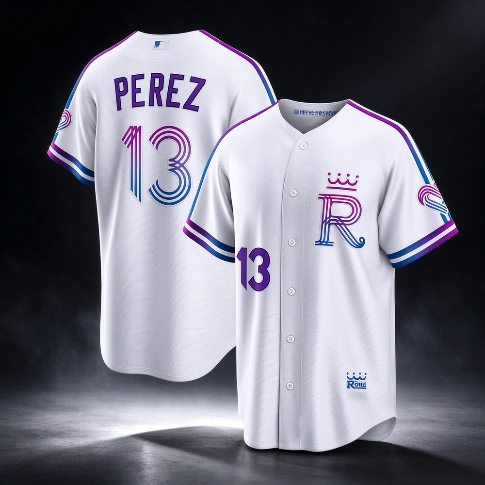 Kansas City Royals #13 Salvador Perez White 2026 City Connect Stadium Baseball Jersey