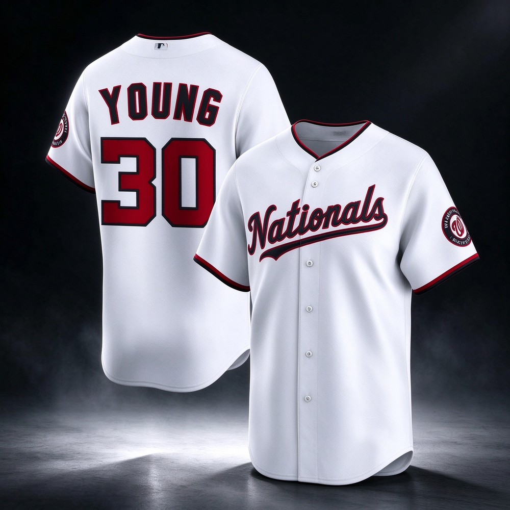Washington Nationals #30 Jacob Young White 2025 Home Limited Stitched Baseball Jersey