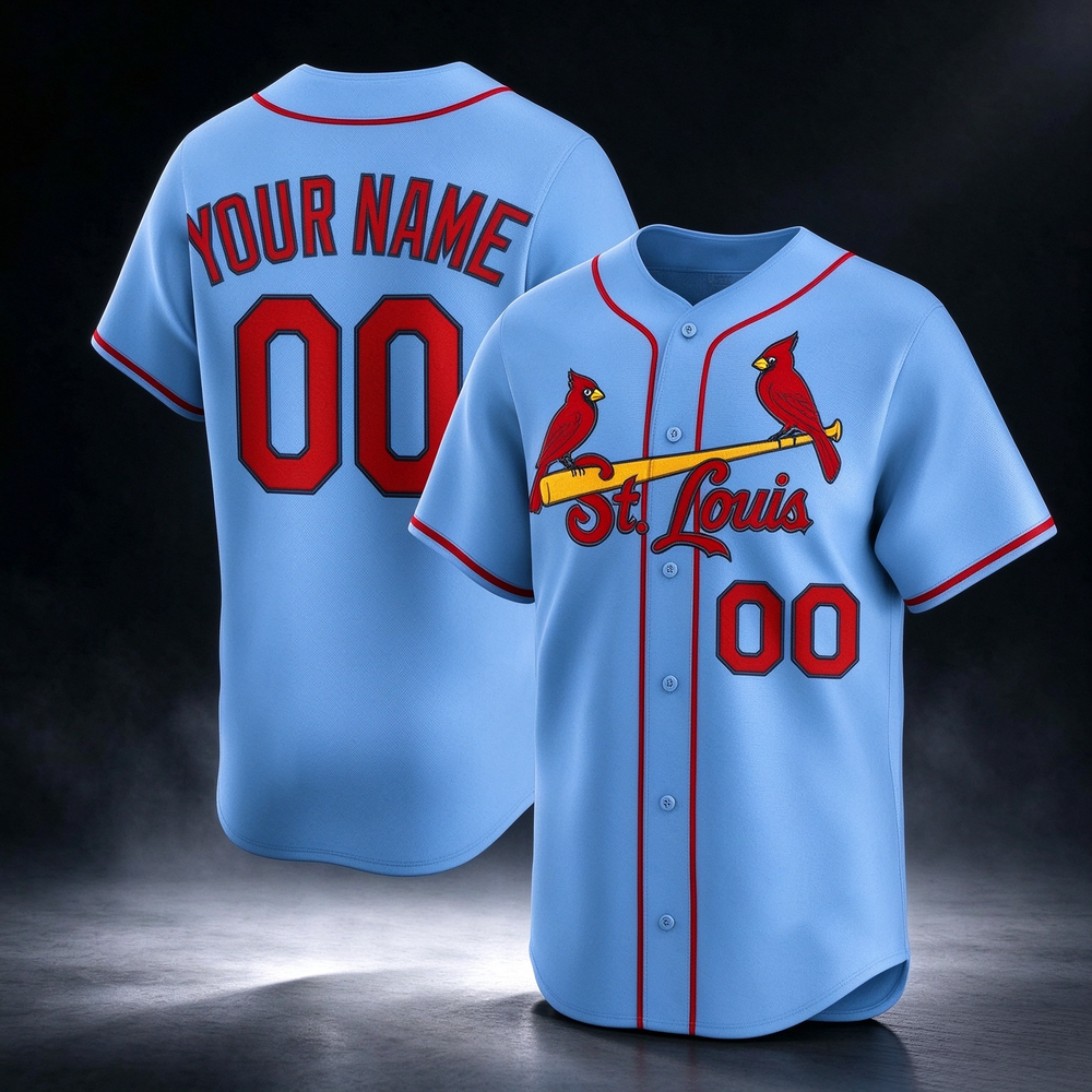 Custom St. Louis Cardinals Light Blue Alternate Limited Baseball Jersey
