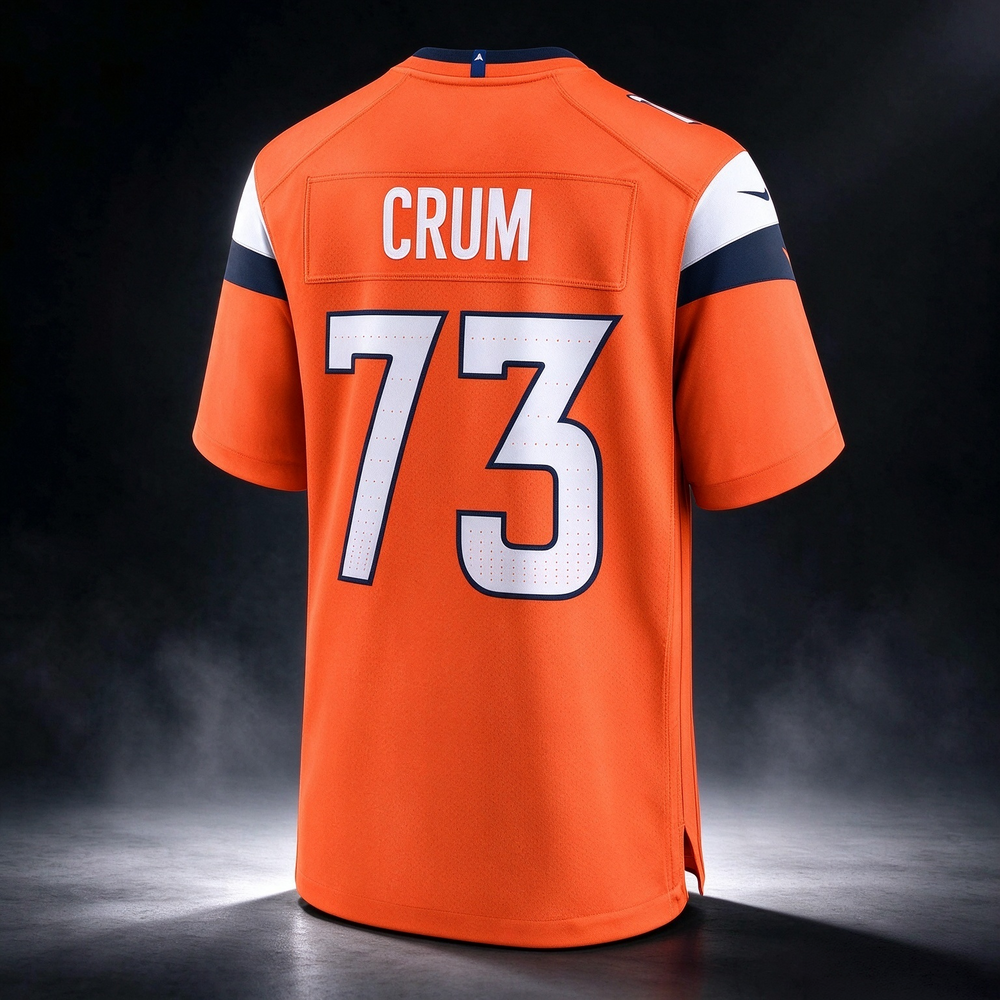 D.Broncos #73 Frank Crum Orange Team Game Stitched Football American Jersey