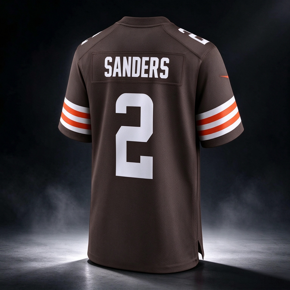 C.Browns #2 Shedeur Sanders Brown Game Stitched Football American Jersey