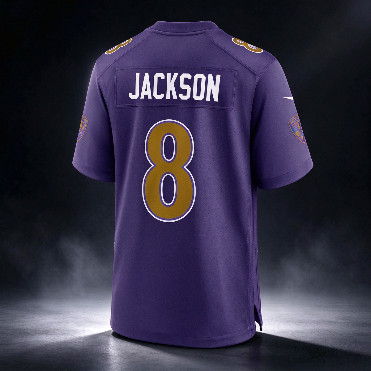 B.Ravens #8 Lamar Jackson Purple Alternate Game Stitched Football American Jersey