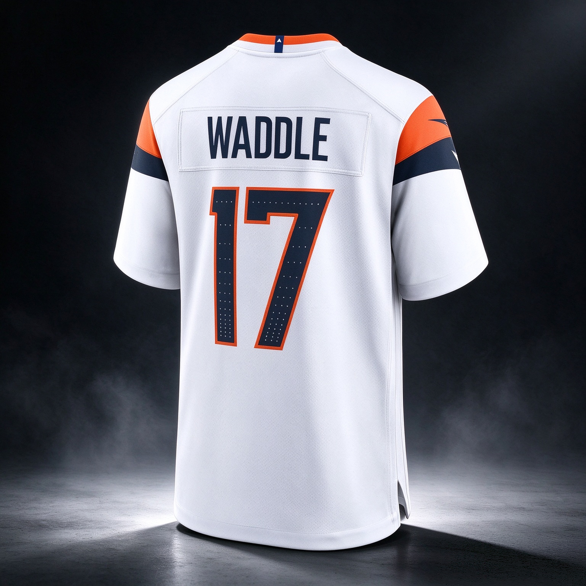 D.Broncos #17 Jaylen Waddle White Game Stitched Football American Jersey