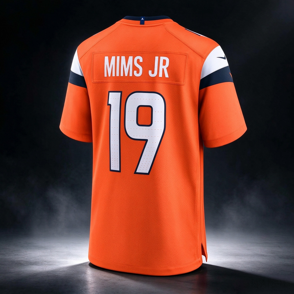 D.Broncos #19 Marvin Mims Jr Orange Team Game Stitched Football American Jersey
