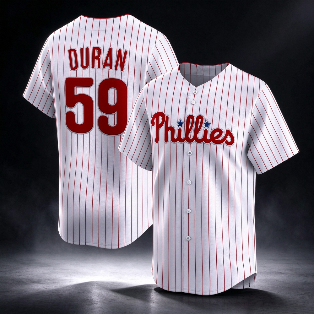 Philadelphia Phillies #59 Jhoan Duran White Home Limited Player Baseball Jersey