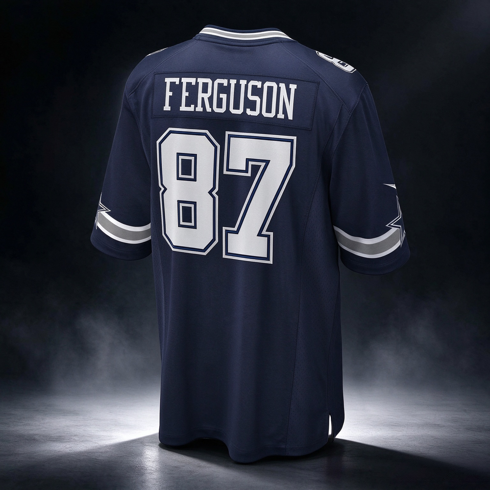 D.Cowboys #87 Jake Ferguson Navy Team Game Stitched Football American Jersey