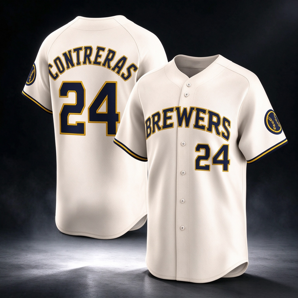 Milwaukee Brewers #24 William Contreras Cream Home Limited Player Baseball Jersey