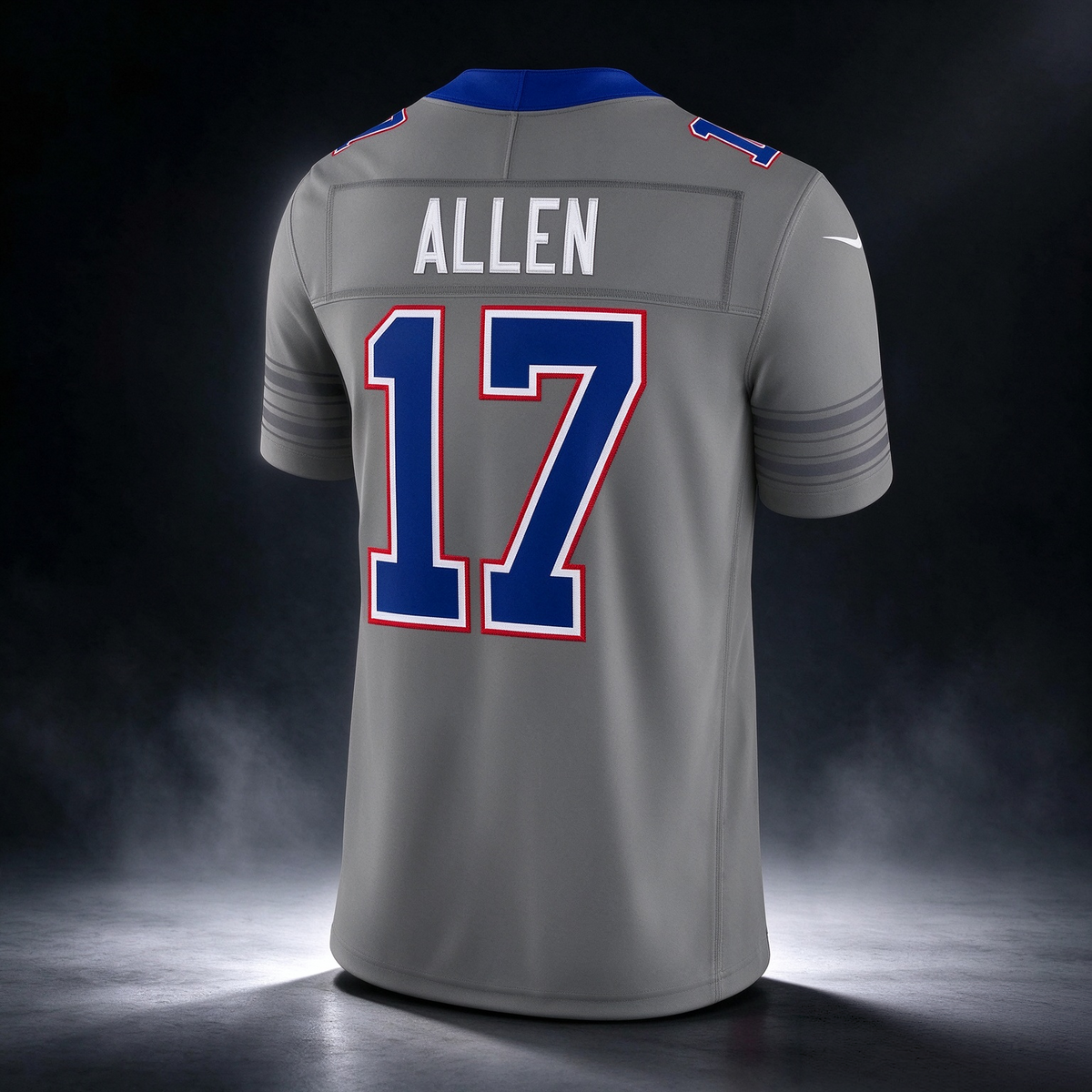 B.Bills #17 Josh Allen Gray Nickel City Vapor F.U.S.E. Stitched Limited Football Jersey