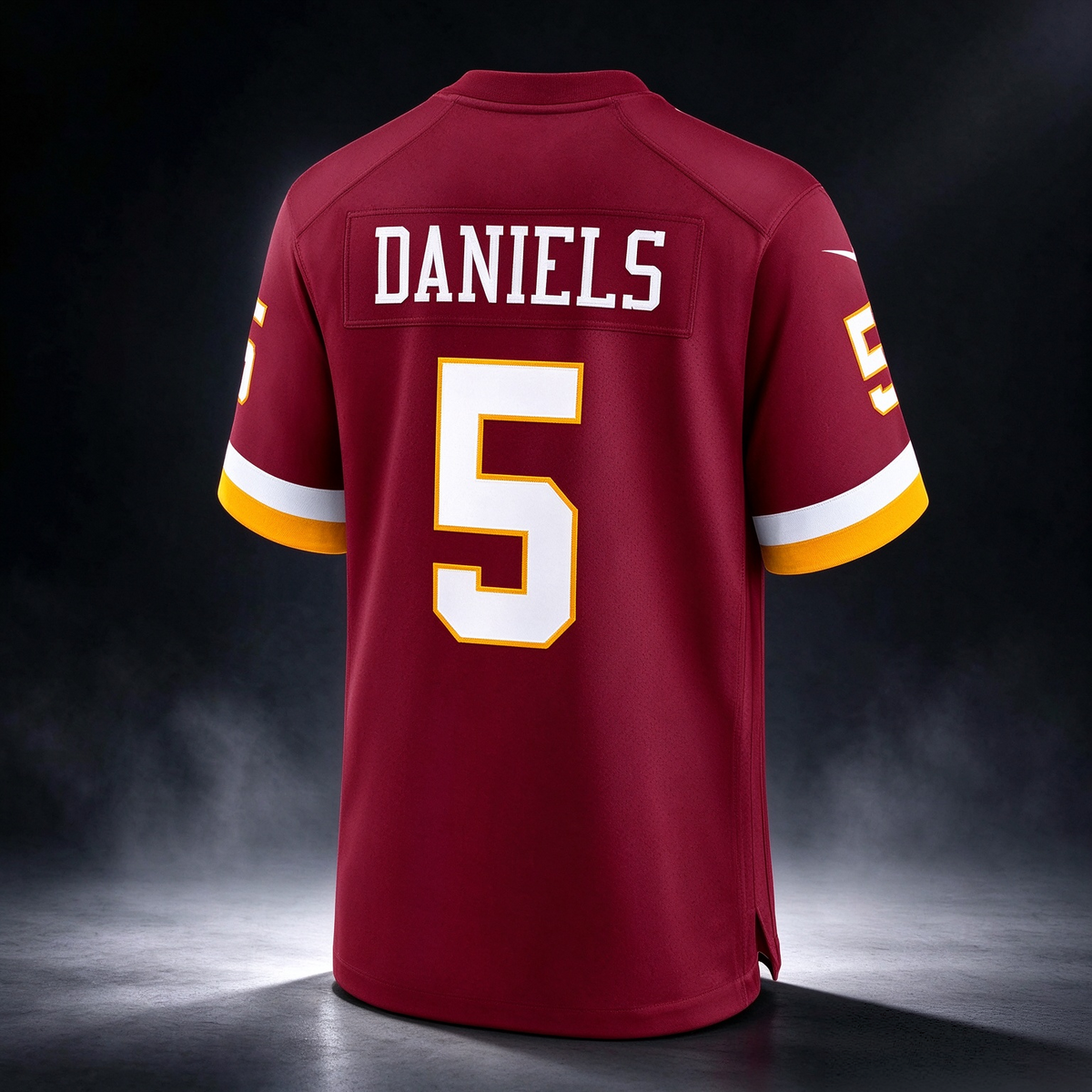 W.Commanders #5 Jayden Daniels Burgundy Game Stitched Football American Jersey