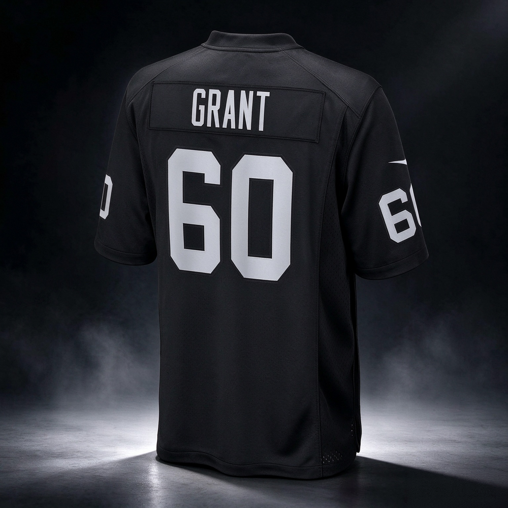LV.Raiders #60 Charles Grant Black Team Game American Football Jerseys