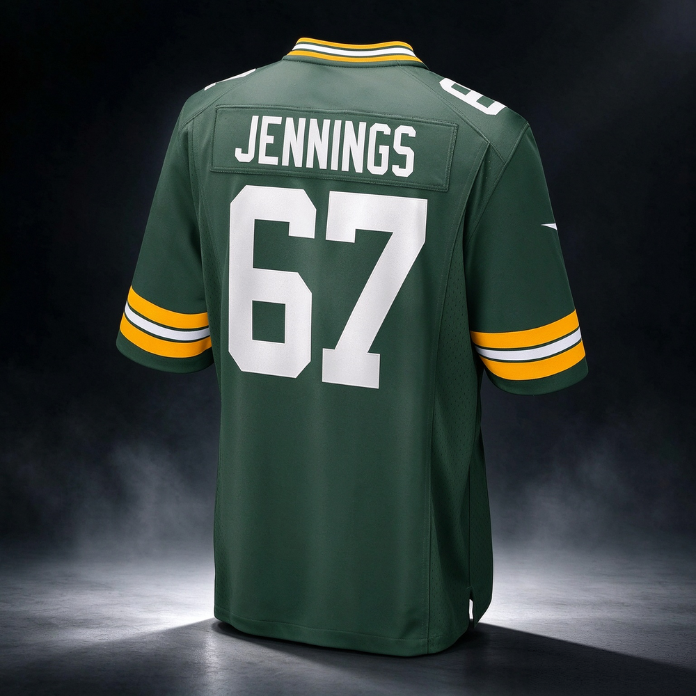 GB.Packers #67 Donovan Jennings Green Team Game Stitched Football American Jersey