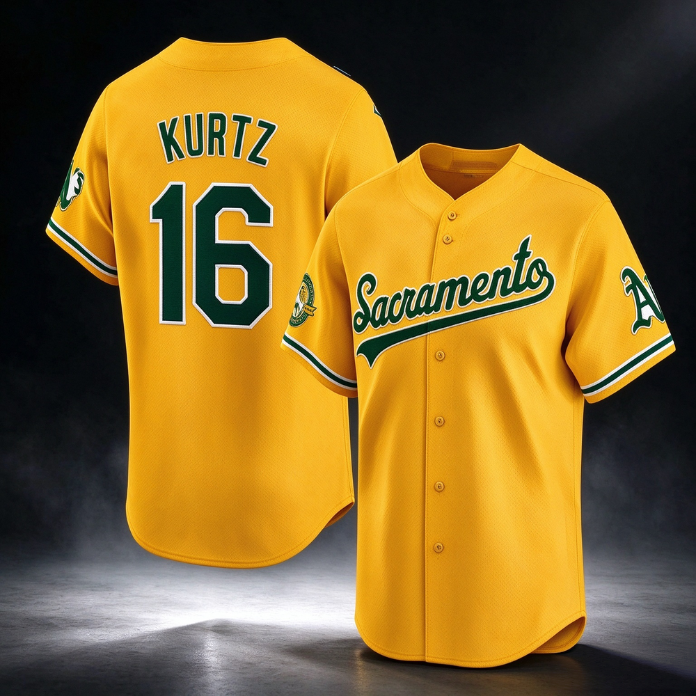 Athletics #16 Nick Kurtz Gold Alternate Stadium 125th Anniversary Baseball Jersey