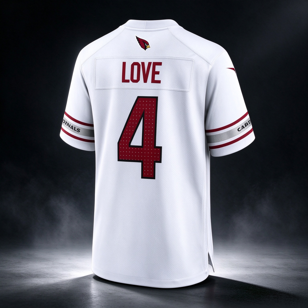 Jeremiyah Love Cardinals #4 White Game Stitched Football Jersey